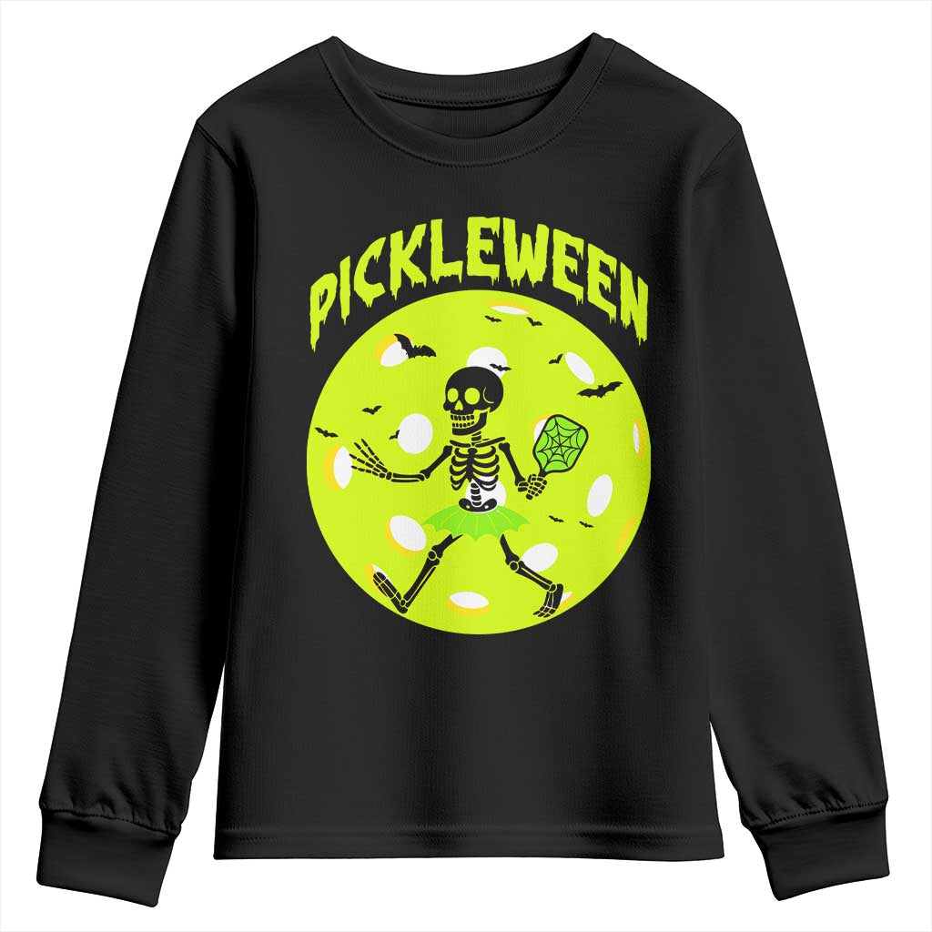 Funny Halloween Pickleball Lovers Youth Sweatshirt Pickleween - Wonder Print Shop