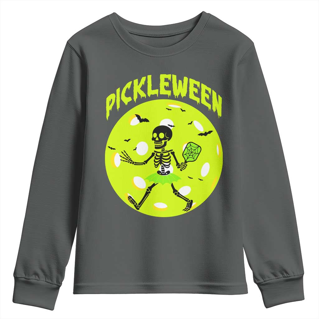 Funny Halloween Pickleball Lovers Youth Sweatshirt Pickleween - Wonder Print Shop