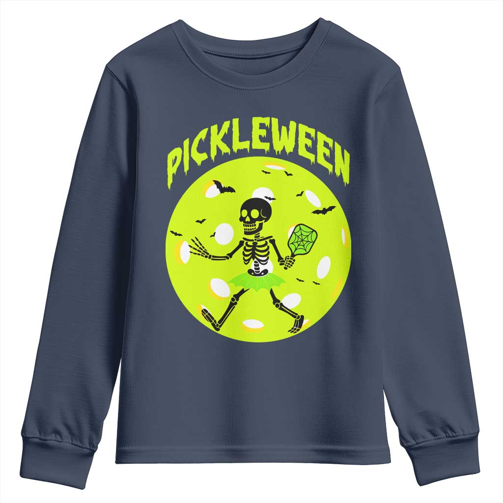 Funny Halloween Pickleball Lovers Youth Sweatshirt Pickleween - Wonder Print Shop