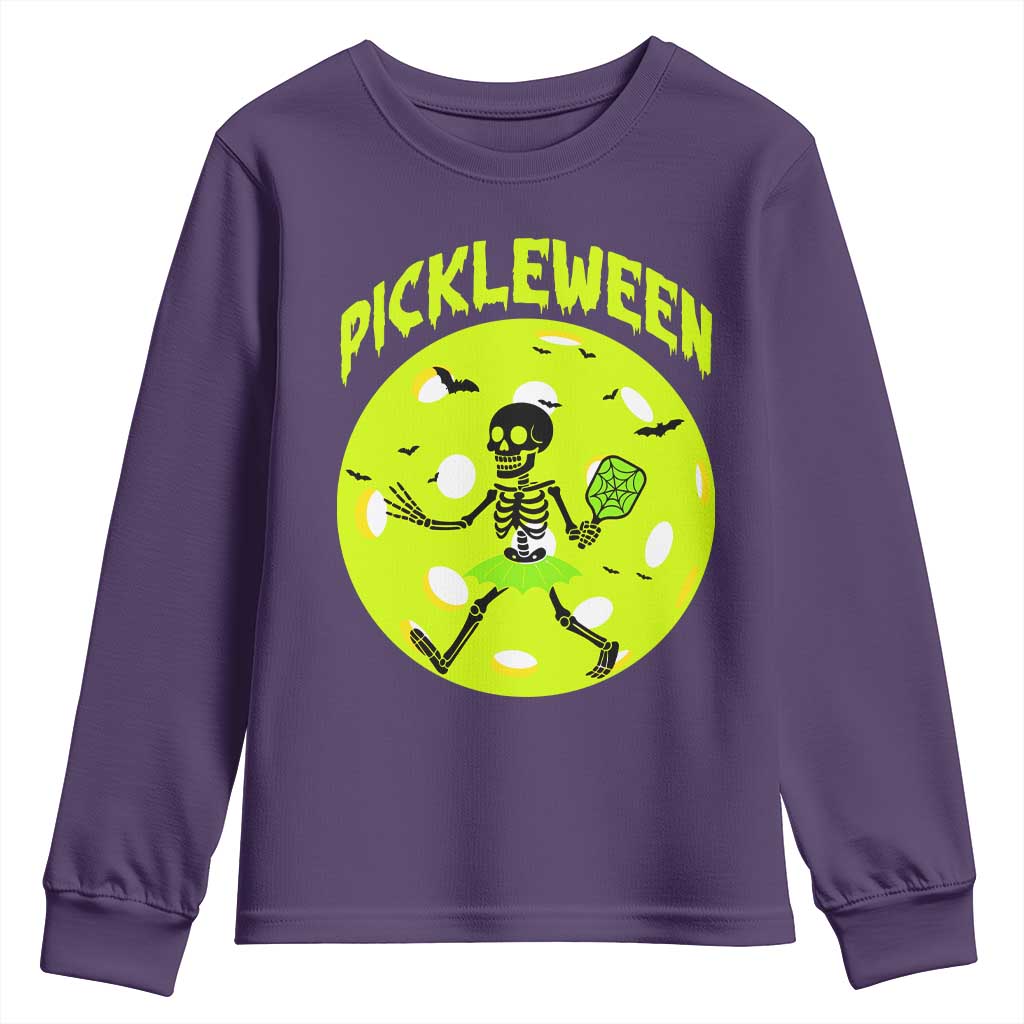 Funny Halloween Pickleball Lovers Youth Sweatshirt Pickleween - Wonder Print Shop