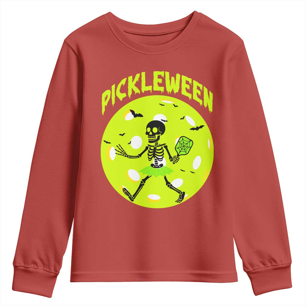 Funny Halloween Pickleball Lovers Youth Sweatshirt Pickleween - Wonder Print Shop