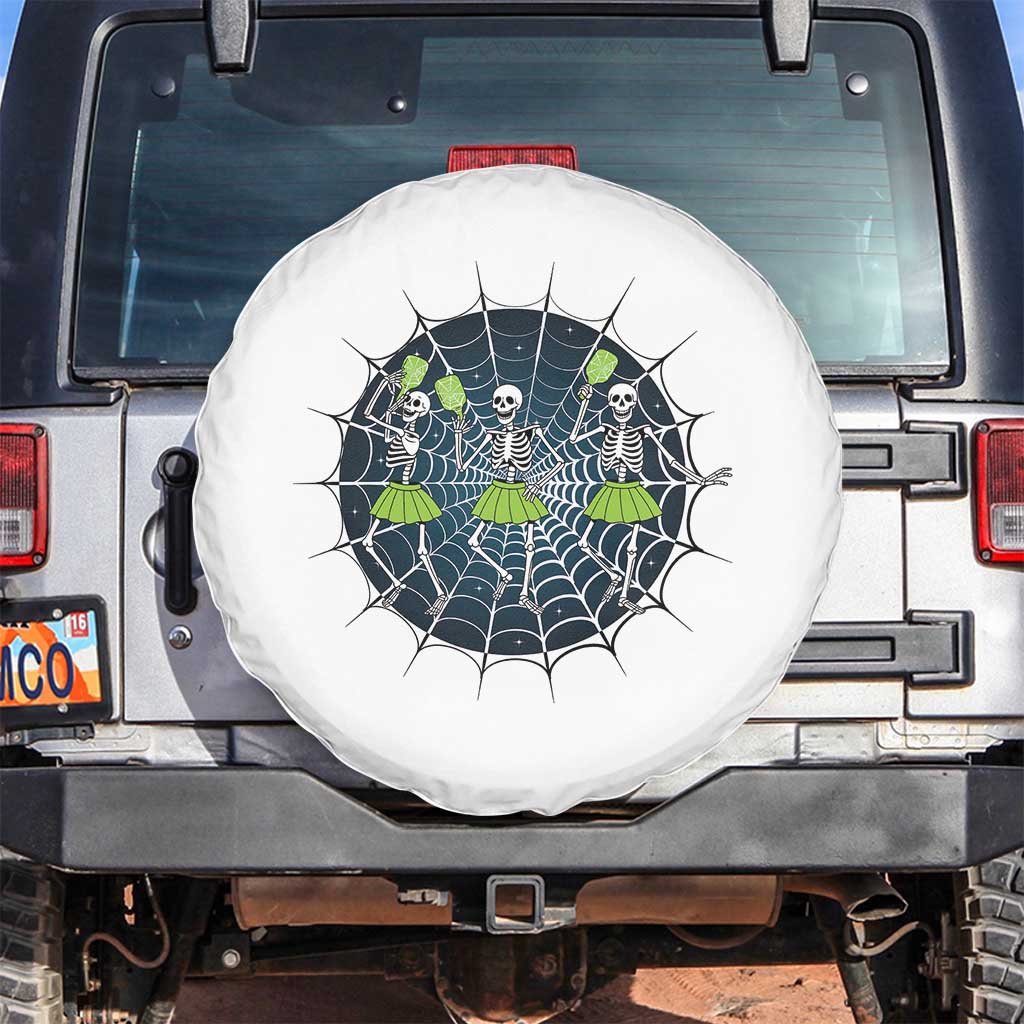 Funny Dancing Skeletons Spare Tire Cover Pickleball Halloween Gift - Wonder Print Shop