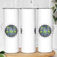 Funny Dancing Skeletons Skinny Tumbler Pickleball Halloween Gift