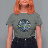 Funny Dancing Skeletons T Shirt For Women Pickleball Halloween Gift - Wonder Print Shop