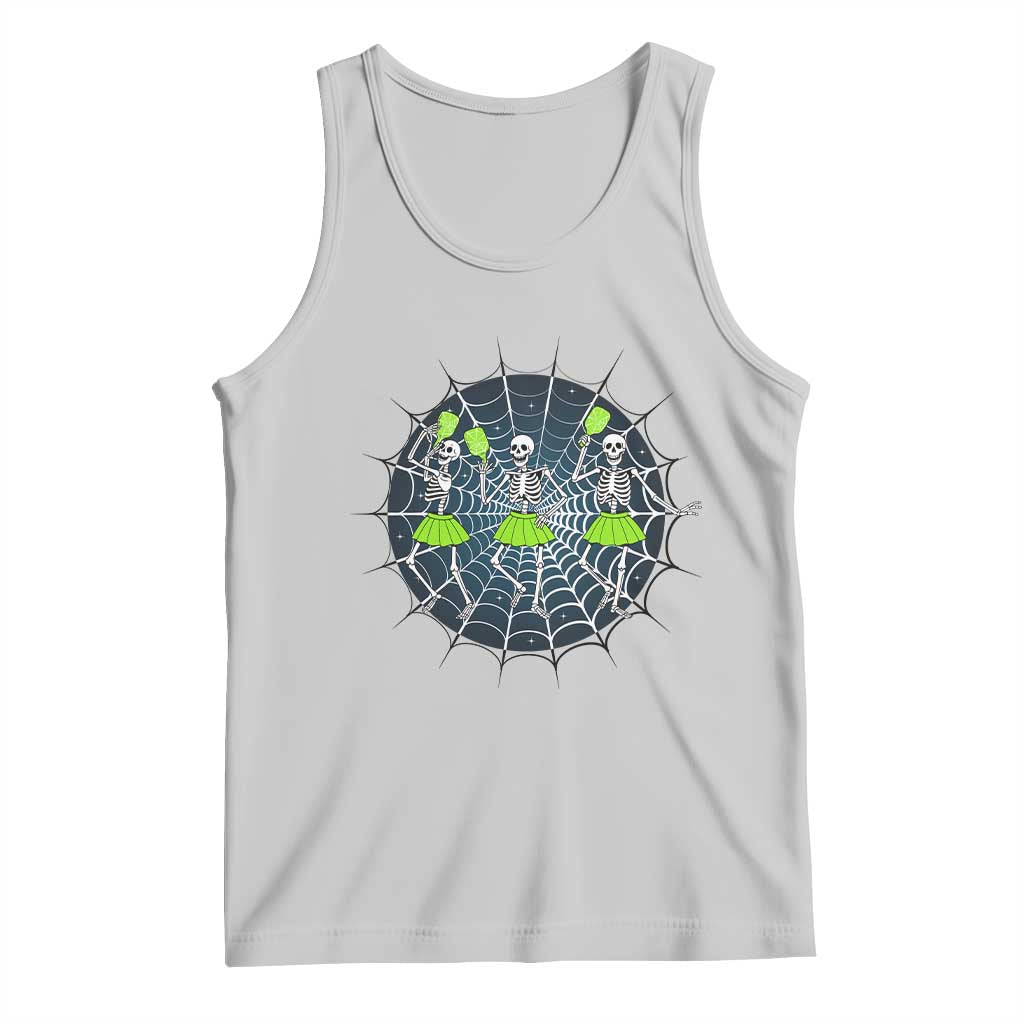 Funny Dancing Skeletons Tank Top Pickleball Halloween Gift - Wonder Print Shop