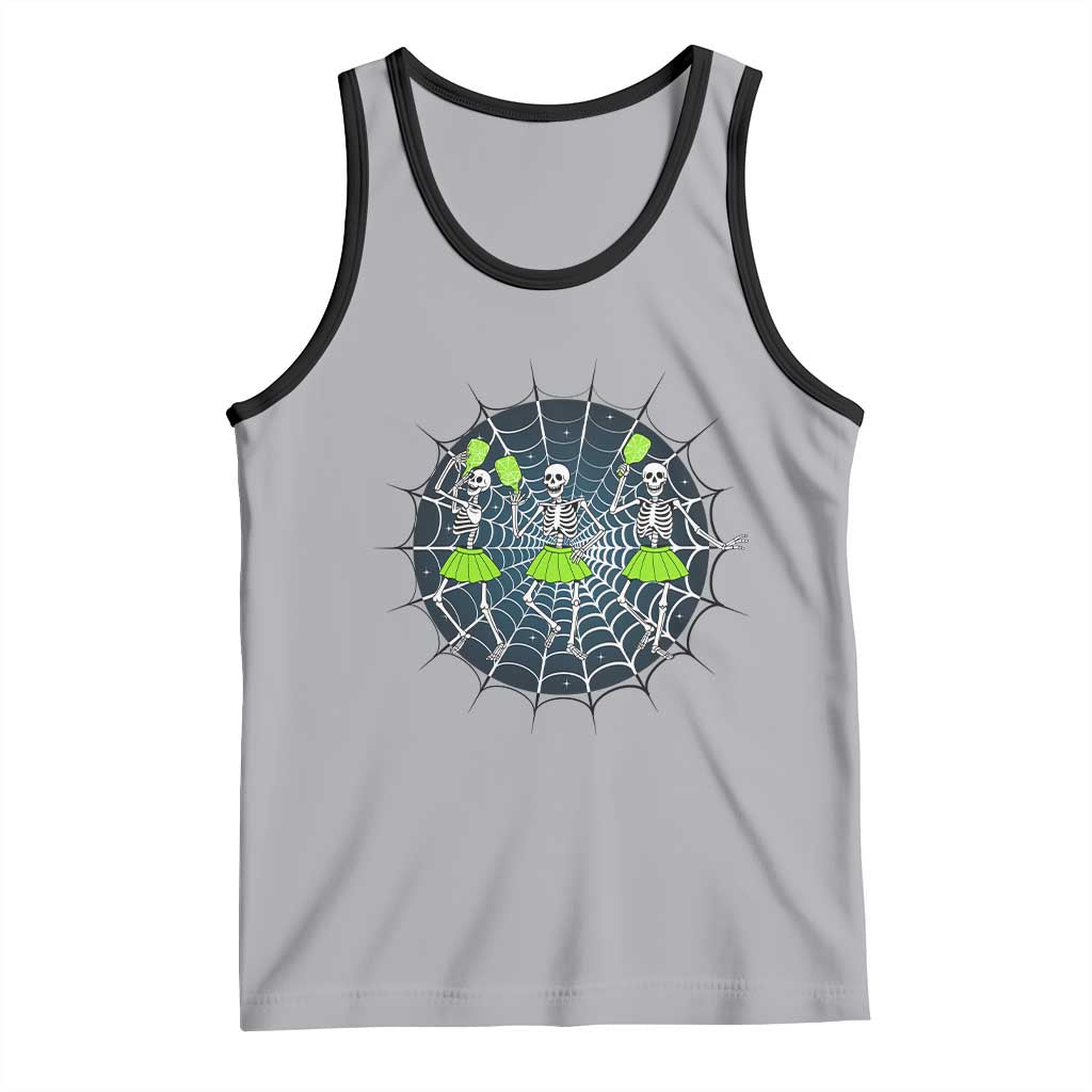Funny Dancing Skeletons Tank Top Pickleball Halloween Gift - Wonder Print Shop