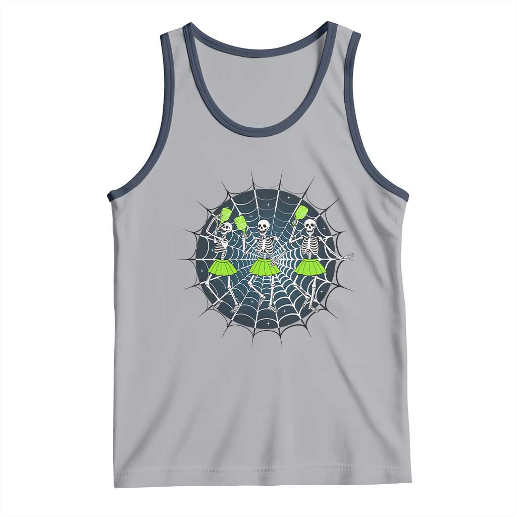 Funny Dancing Skeletons Tank Top Pickleball Halloween Gift - Wonder Print Shop