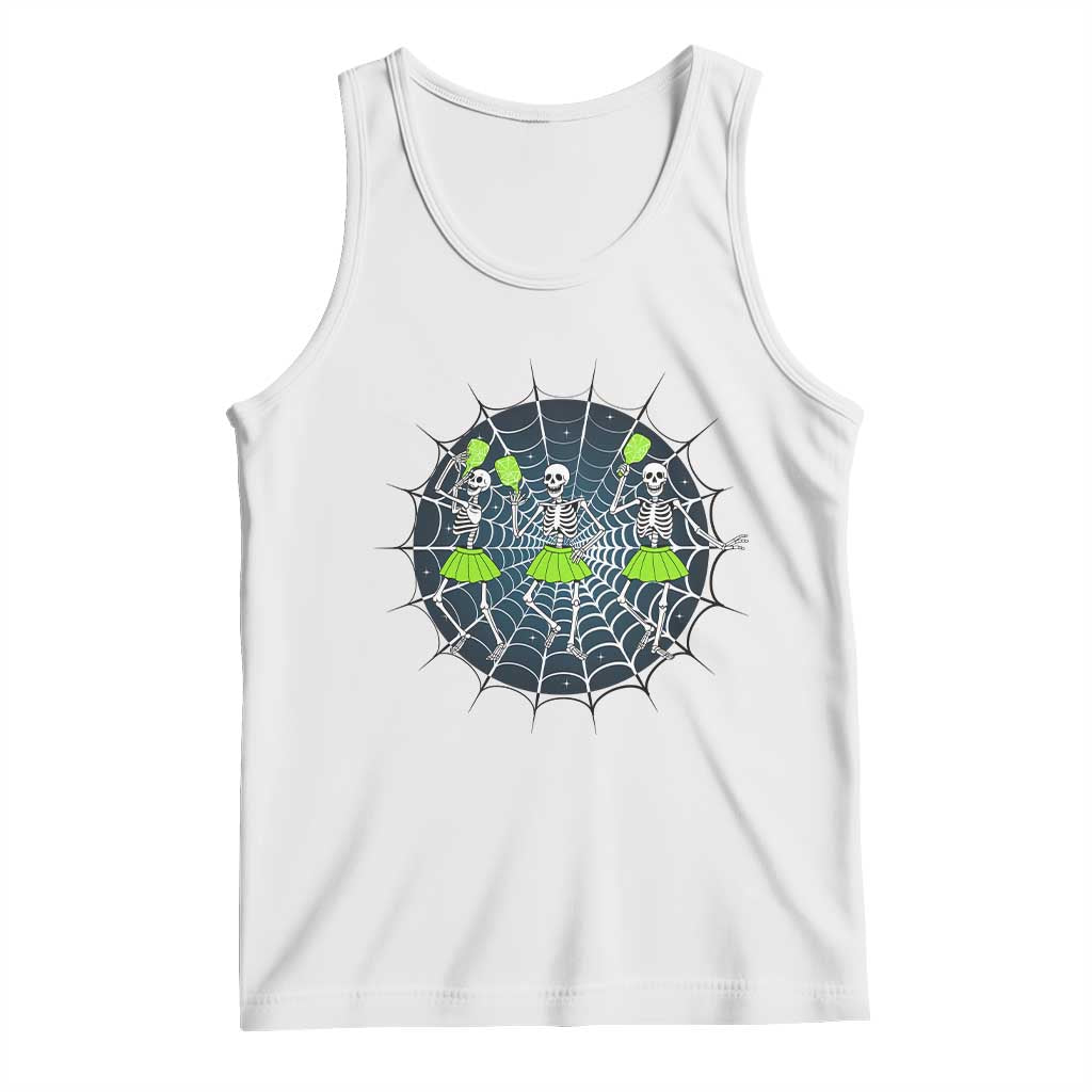 Funny Dancing Skeletons Tank Top Pickleball Halloween Gift - Wonder Print Shop