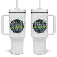 Funny Dancing Skeletons Tumbler With Handle Pickleball Halloween Gift
