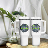 Funny Dancing Skeletons Tumbler With Handle Pickleball Halloween Gift