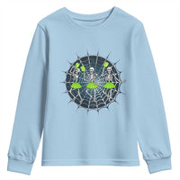 Funny Dancing Skeletons Youth Sweatshirt Pickleball Halloween Gift - Wonder Print Shop