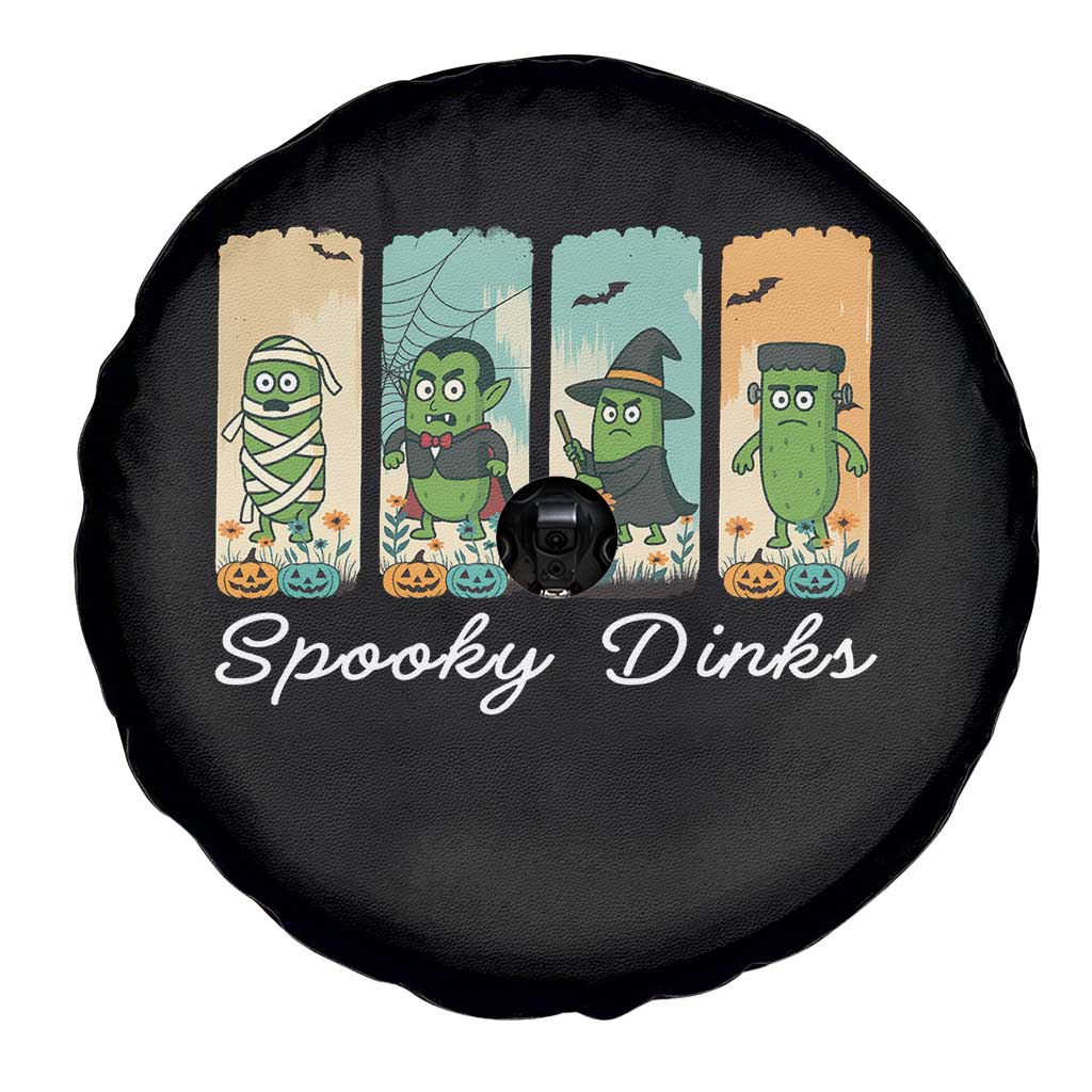 Funny Halloween Pickleball Spare Tire Cover Spooky Dinks Gift For Players - Wonder Print Shop