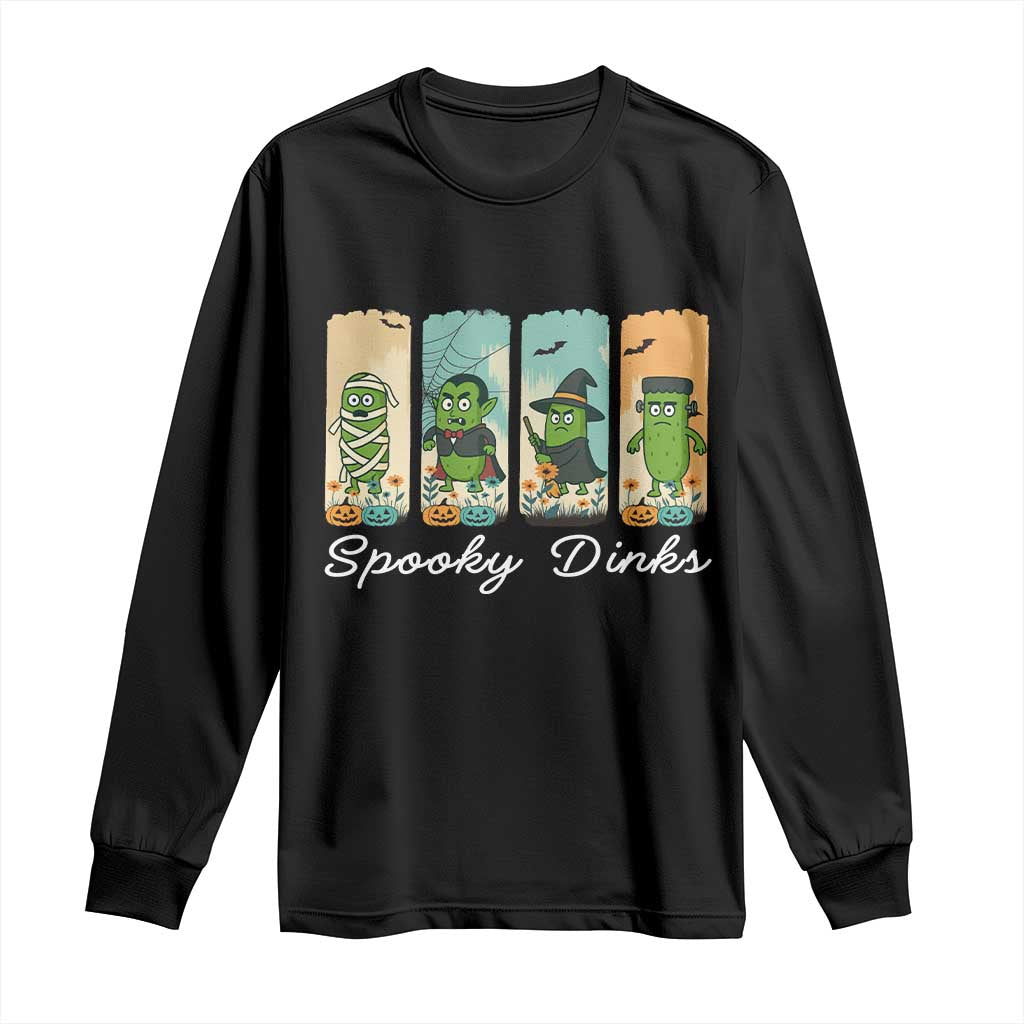 Funny Halloween Pickleball Long Sleeve Shirt Spooky Dinks Gift For Players - Wonder Print Shop