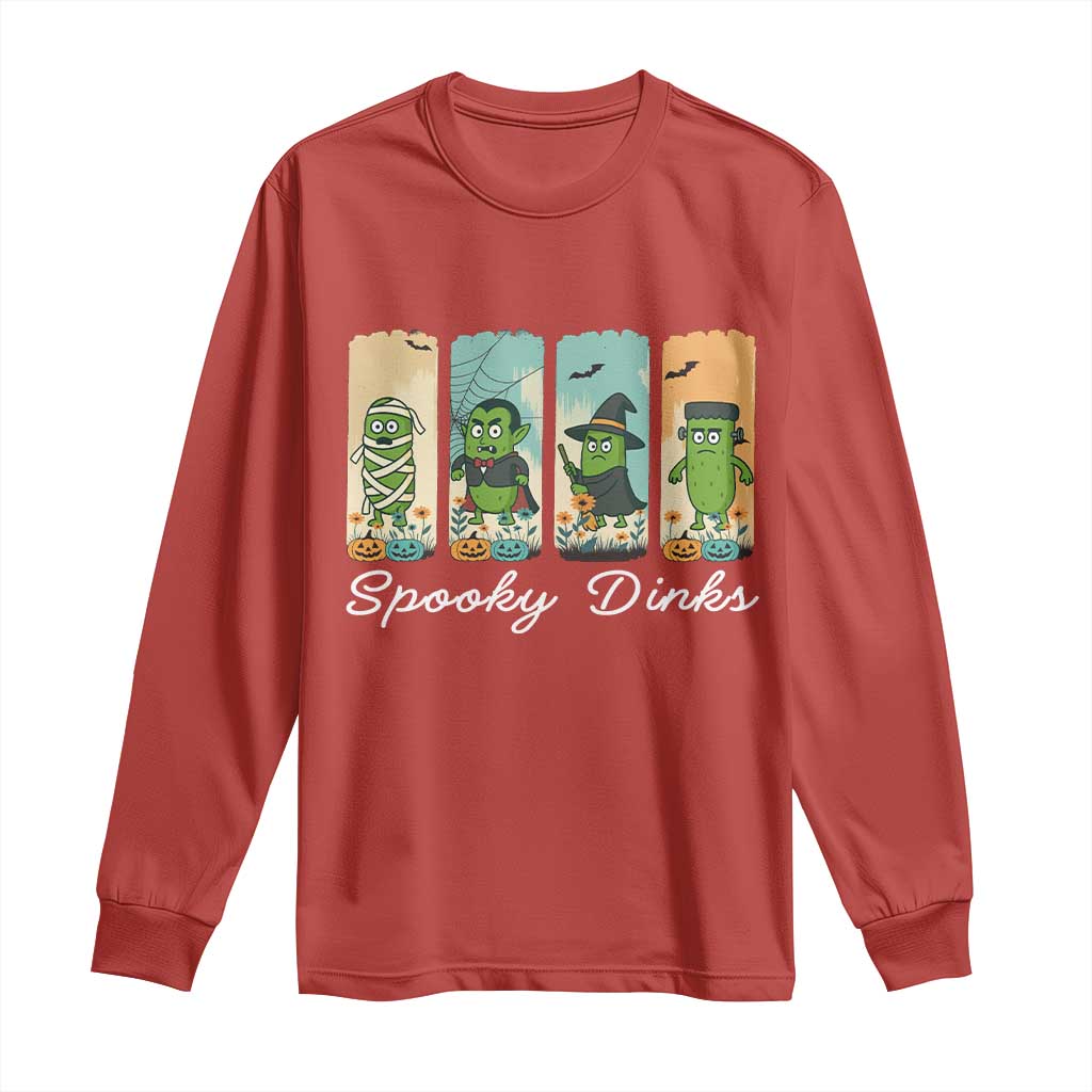 Funny Halloween Pickleball Long Sleeve Shirt Spooky Dinks Gift For Players - Wonder Print Shop