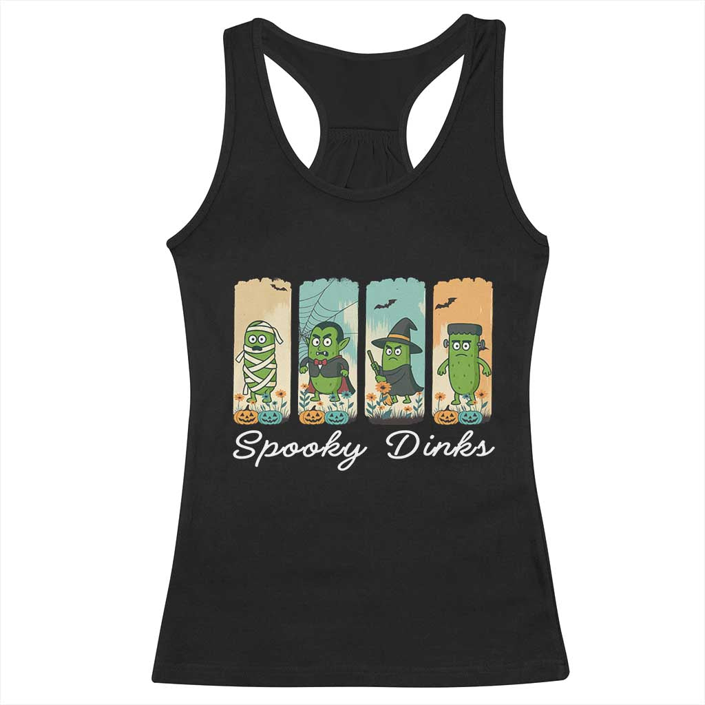 Funny Halloween Pickleball Racerback Tank Top Spooky Dinks Gift For Players - Wonder Print Shop