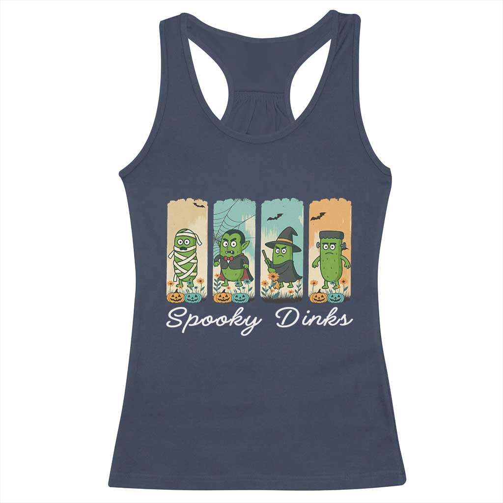 Funny Halloween Pickleball Racerback Tank Top Spooky Dinks Gift For Players - Wonder Print Shop