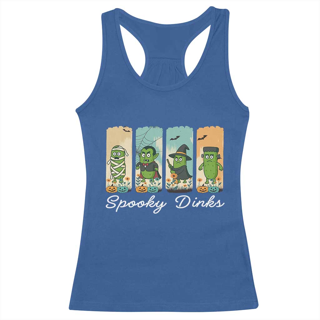 Funny Halloween Pickleball Racerback Tank Top Spooky Dinks Gift For Players - Wonder Print Shop