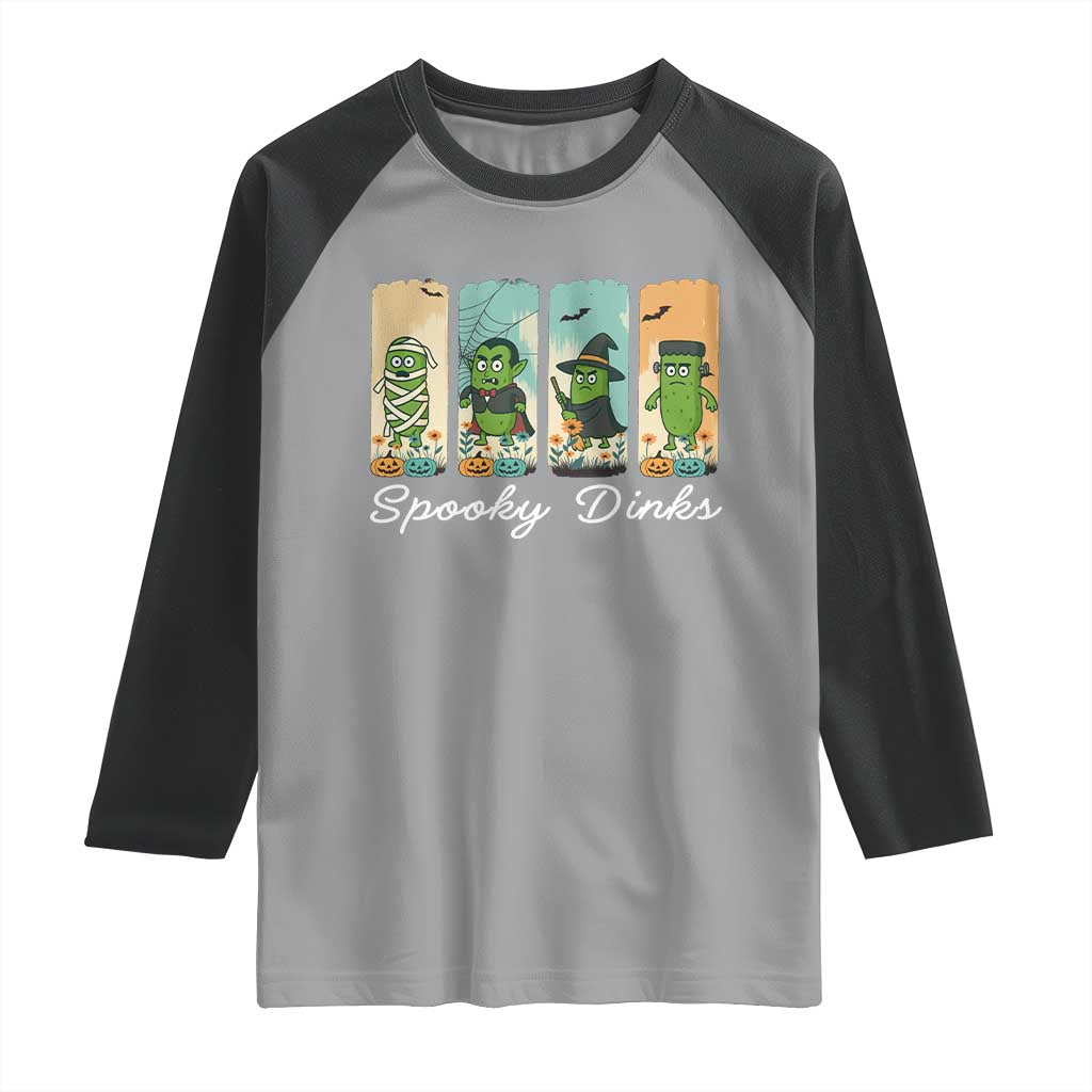 Funny Halloween Pickleball Raglan Shirt Spooky Dinks Gift For Players - Wonder Print Shop