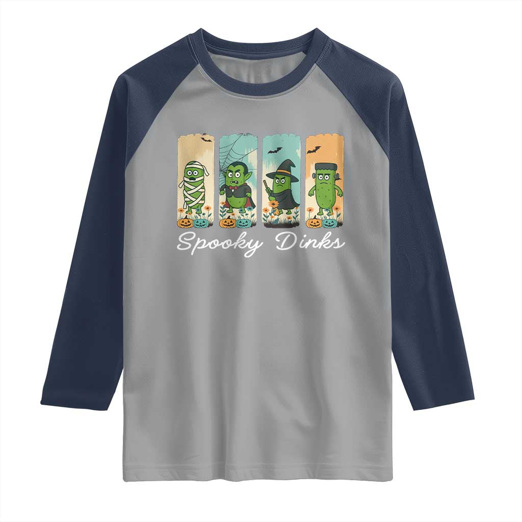 Funny Halloween Pickleball Raglan Shirt Spooky Dinks Gift For Players - Wonder Print Shop