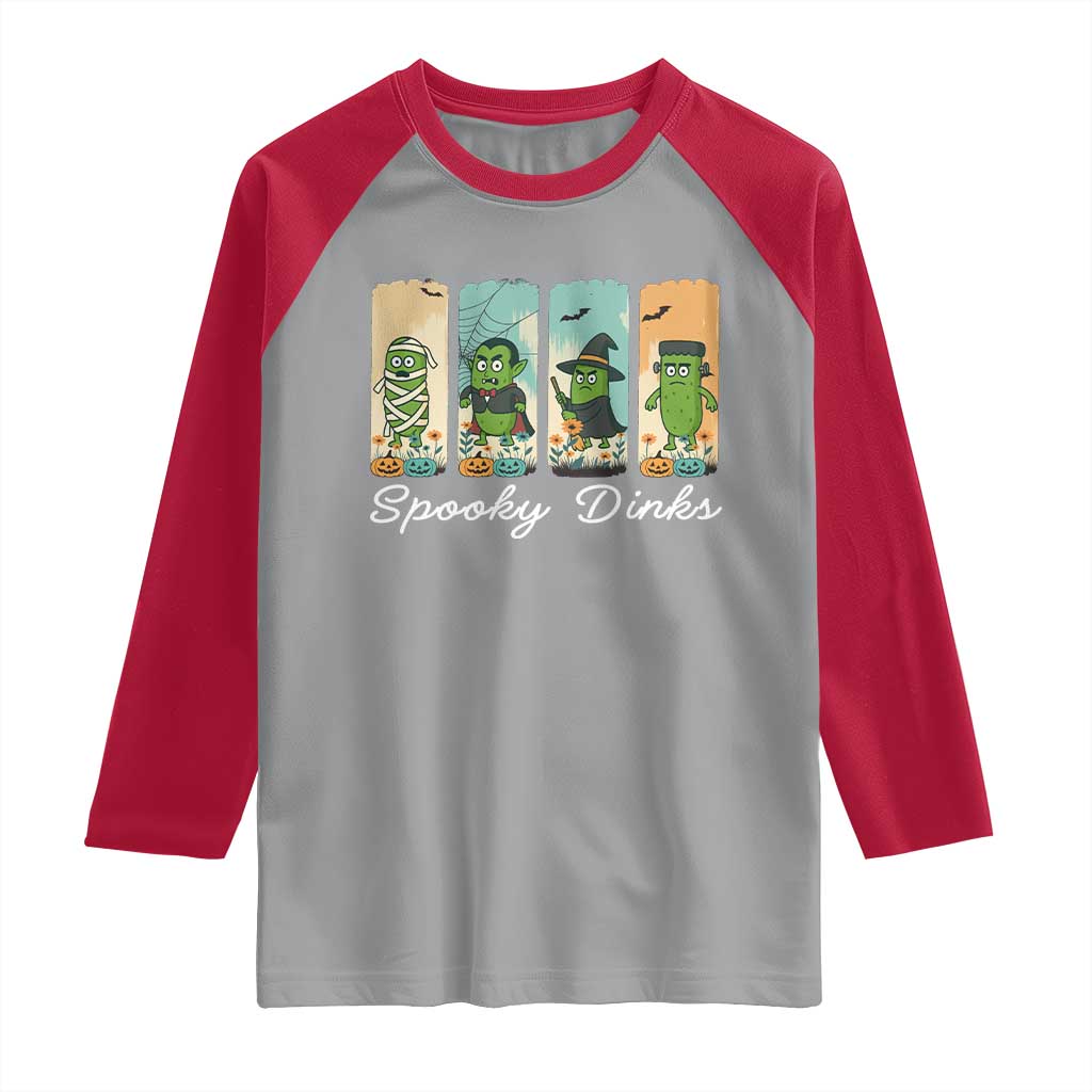 Funny Halloween Pickleball Raglan Shirt Spooky Dinks Gift For Players - Wonder Print Shop
