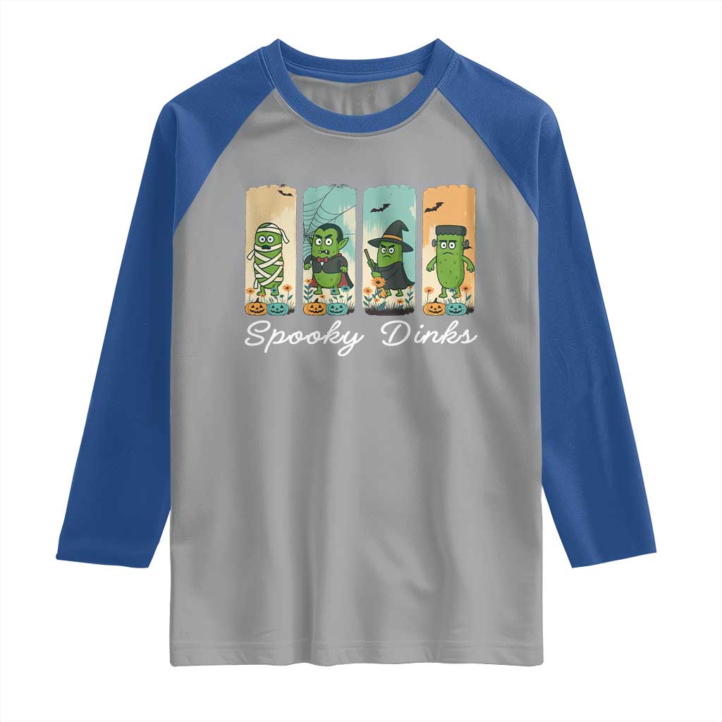 Funny Halloween Pickleball Raglan Shirt Spooky Dinks Gift For Players - Wonder Print Shop