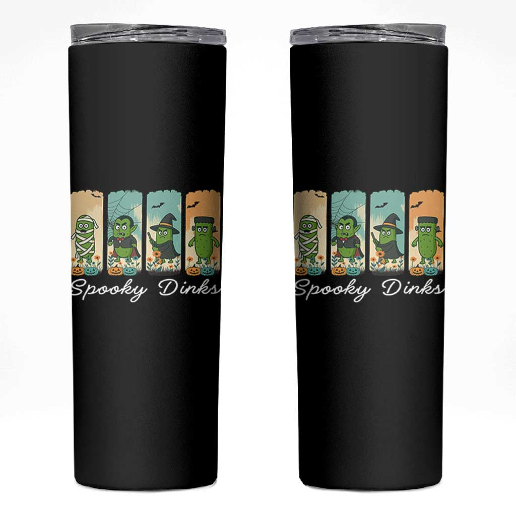 Funny Halloween Pickleball Skinny Tumbler Spooky Dinks Gift For Players