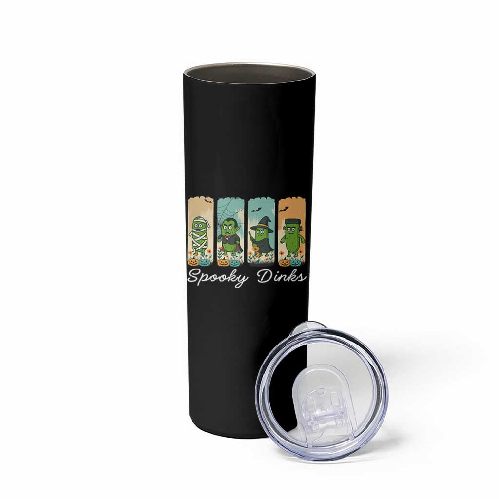 Funny Halloween Pickleball Skinny Tumbler Spooky Dinks Gift For Players