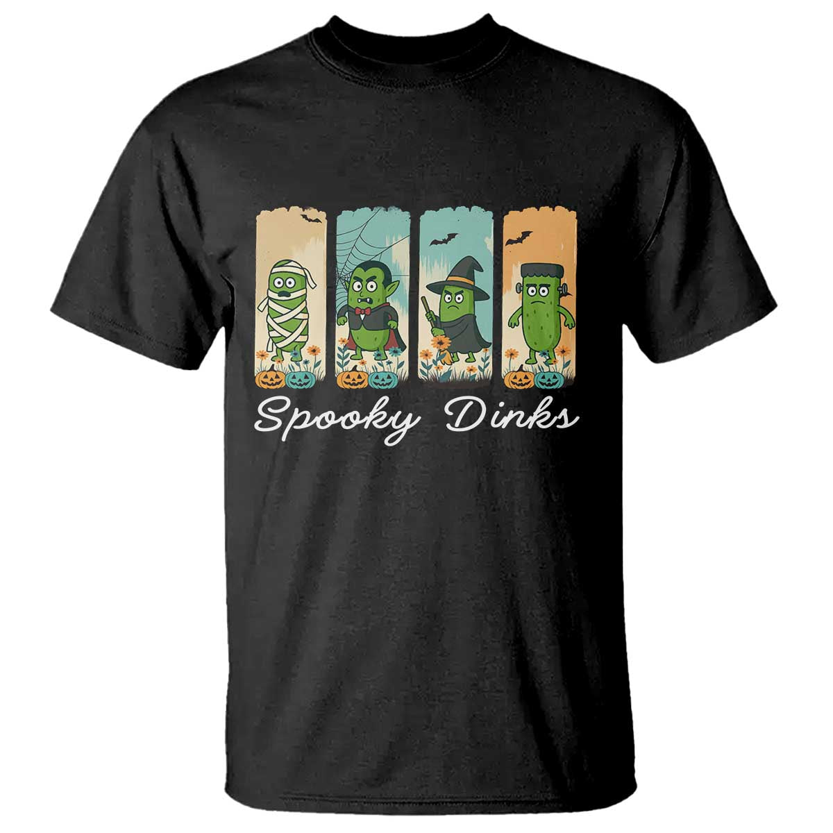 Funny Halloween Pickleball T Shirt Spooky Dinks Gift For Players - Wonder Print Shop