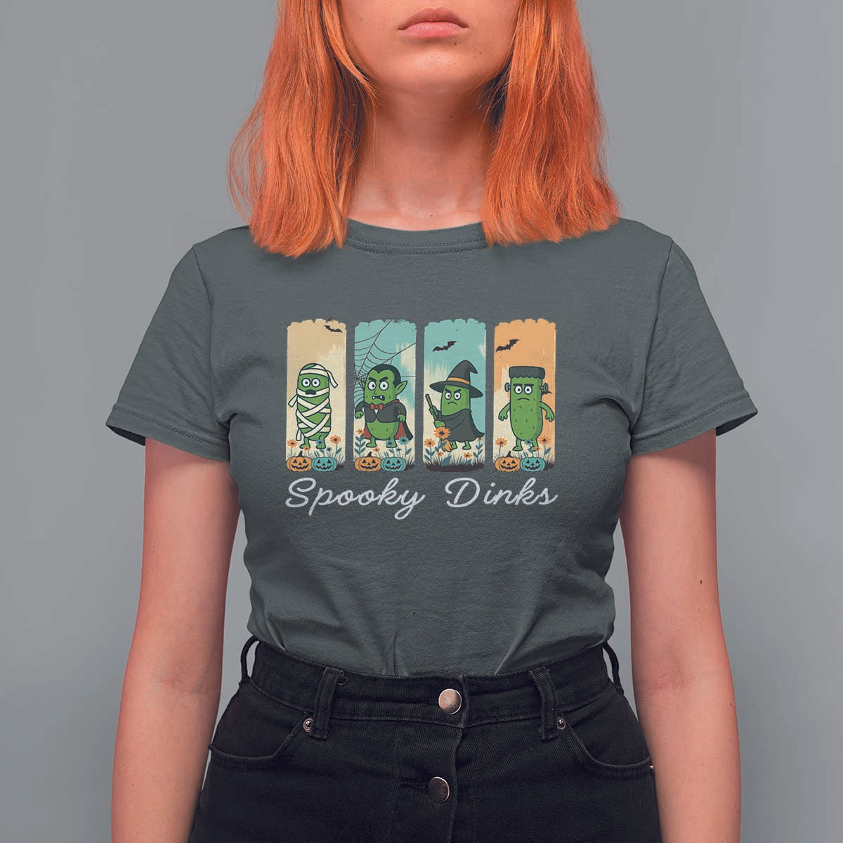 Funny Halloween Pickleball T Shirt For Women Spooky Dinks Gift For Players - Wonder Print Shop