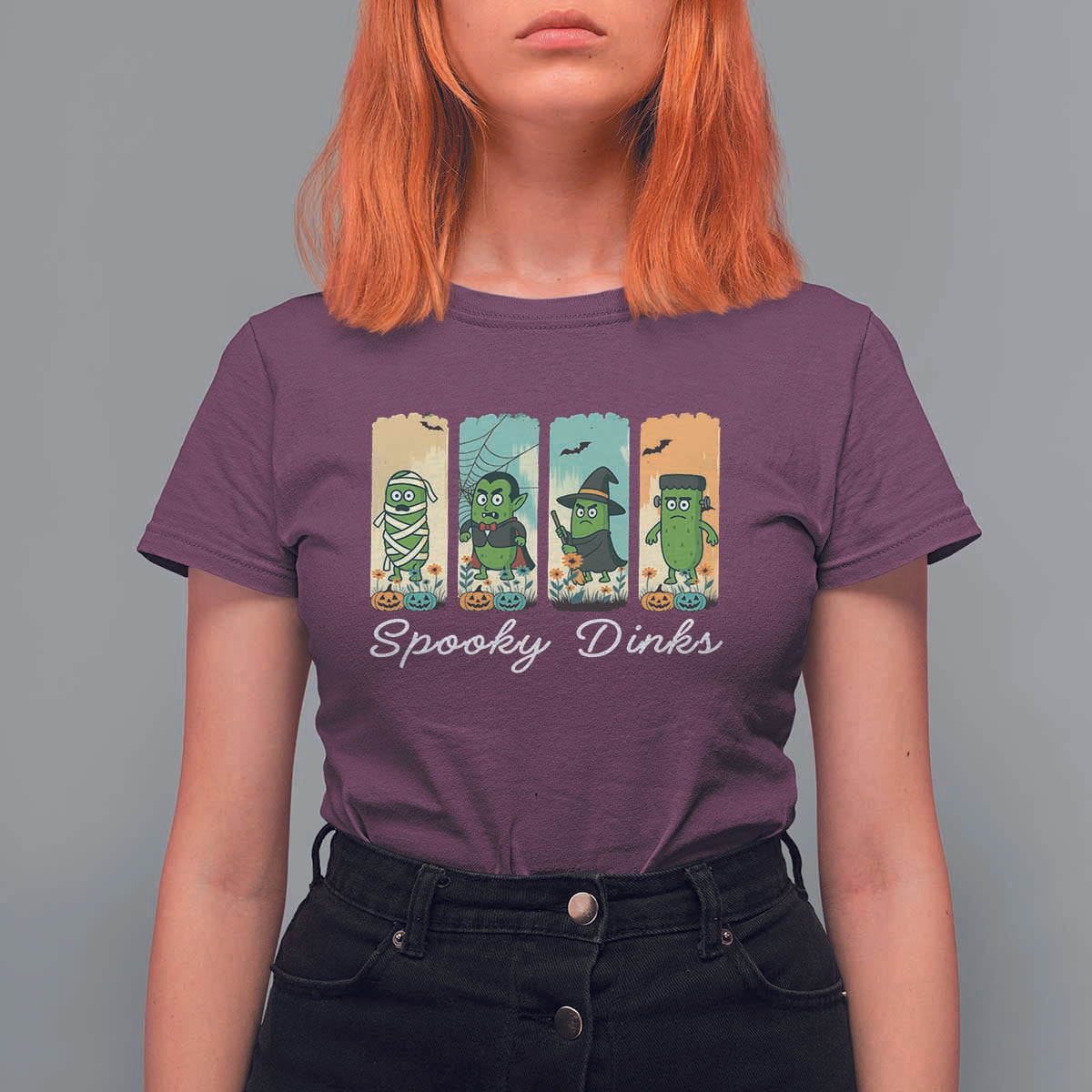 Funny Halloween Pickleball T Shirt For Women Spooky Dinks Gift For Players - Wonder Print Shop