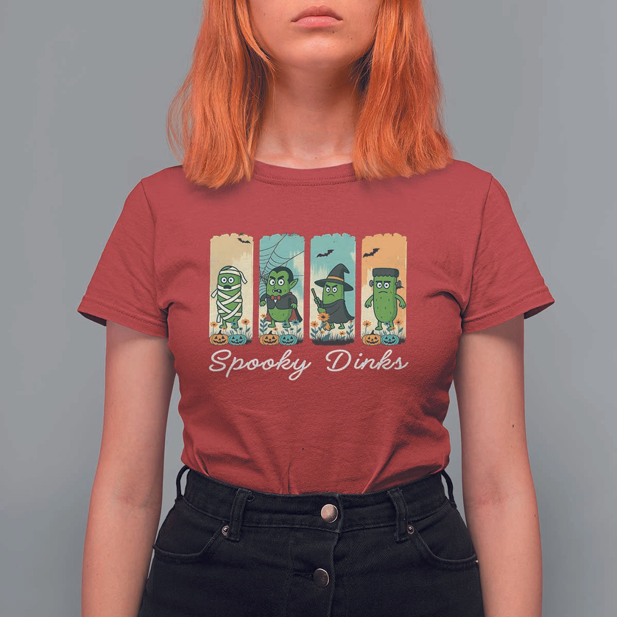 Funny Halloween Pickleball T Shirt For Women Spooky Dinks Gift For Players - Wonder Print Shop