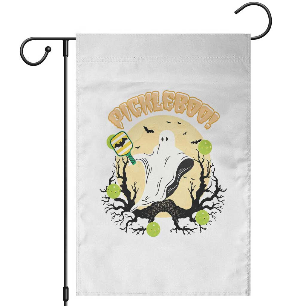 Funny Halloween Pickleball Garden Flag Pickleboo Ghost Costume - Wonder Print Shop