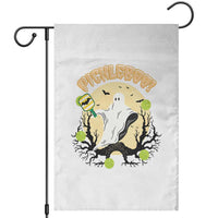 Funny Halloween Pickleball Garden Flag Pickleboo Ghost Costume - Wonder Print Shop