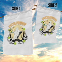 Funny Halloween Pickleball Garden Flag Pickleboo Ghost Costume - Wonder Print Shop