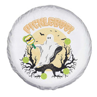 Funny Halloween Pickleball Spare Tire Cover Pickleboo Ghost Costume - Wonder Print Shop