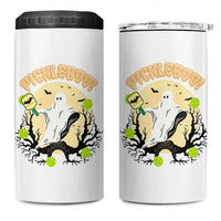 Funny Halloween Pickleball 4 in 1 Can Cooler Tumbler Pickleboo Ghost Costume