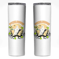 Funny Halloween Pickleball Skinny Tumbler Pickleboo Ghost Costume