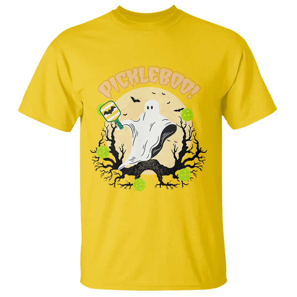 Funny Halloween Pickleball T Shirt Pickleboo Ghost Costume - Wonder Print Shop