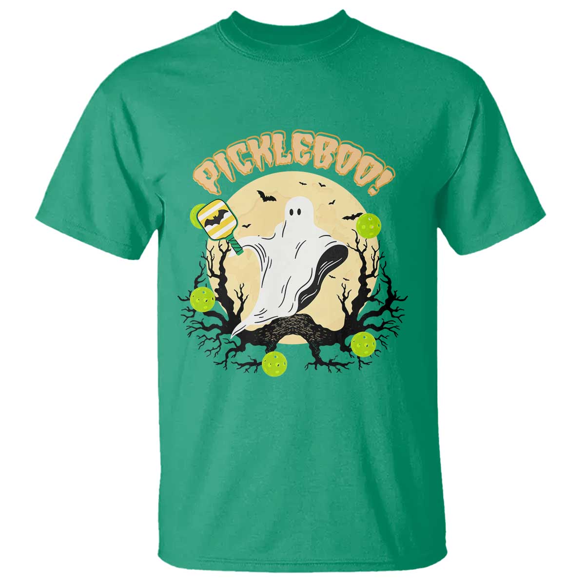 Funny Halloween Pickleball T Shirt Pickleboo Ghost Costume - Wonder Print Shop