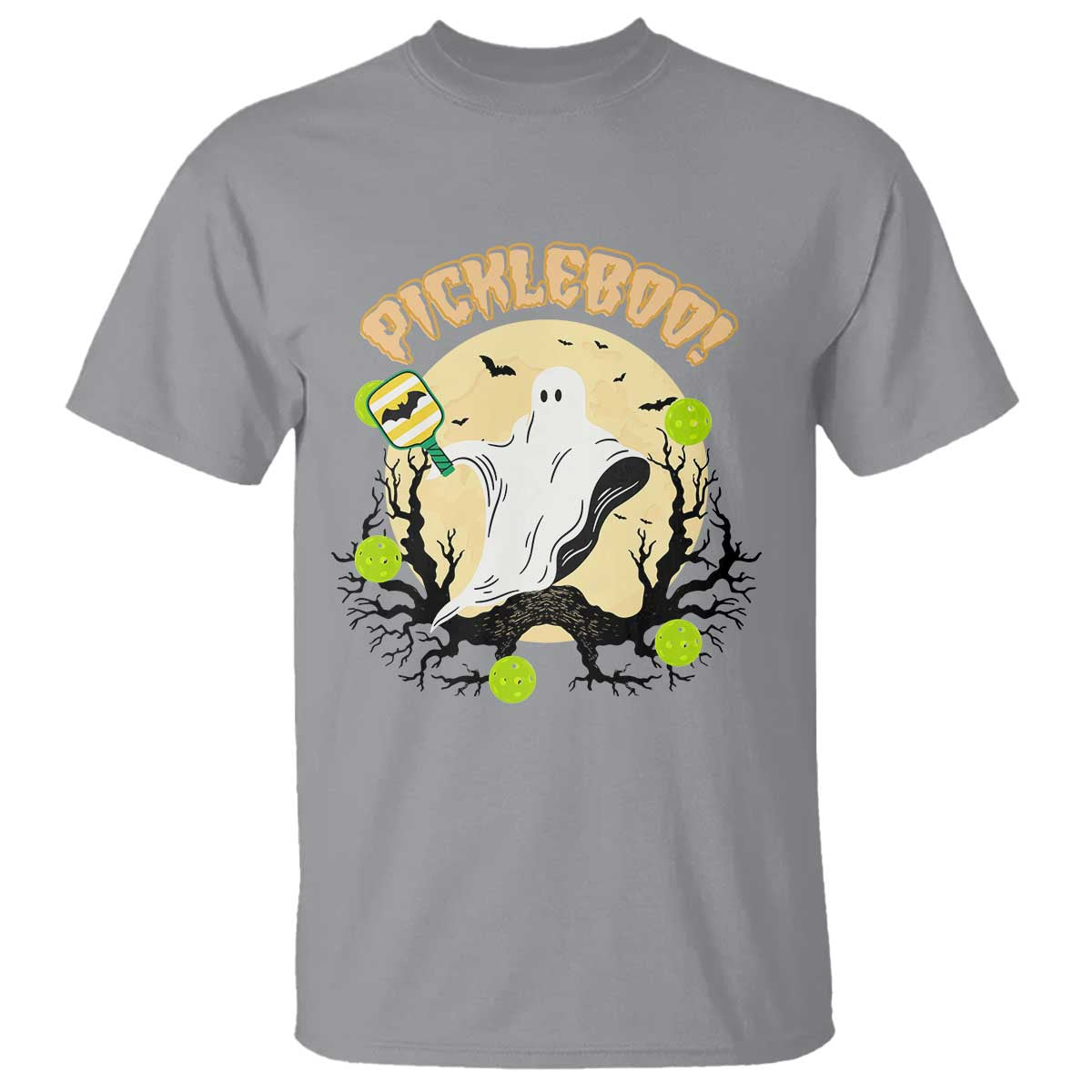 Funny Halloween Pickleball T Shirt Pickleboo Ghost Costume - Wonder Print Shop
