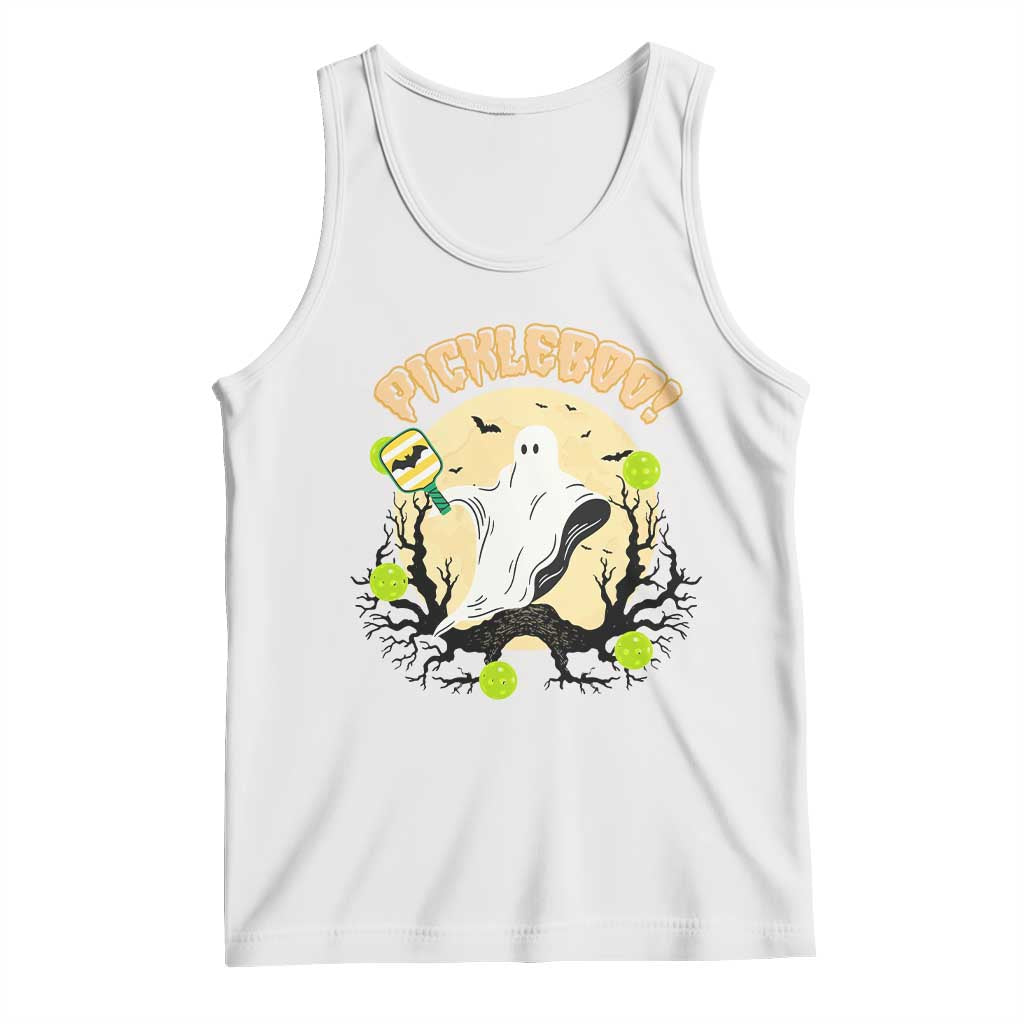 Funny Halloween Pickleball Tank Top Pickleboo Ghost Costume - Wonder Print Shop