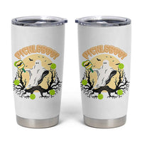 Funny Halloween Pickleball Tumbler Cup Pickleboo Ghost Costume