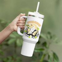 Funny Halloween Pickleball Tumbler With Handle Pickleboo Ghost Costume