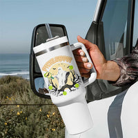 Funny Halloween Pickleball Tumbler With Handle Pickleboo Ghost Costume