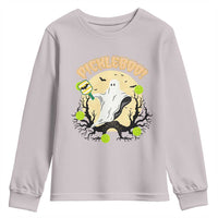 Funny Halloween Pickleball Youth Sweatshirt Pickleboo Ghost Costume - Wonder Print Shop