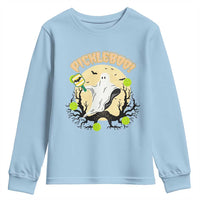 Funny Halloween Pickleball Youth Sweatshirt Pickleboo Ghost Costume - Wonder Print Shop