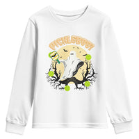 Funny Halloween Pickleball Youth Sweatshirt Pickleboo Ghost Costume - Wonder Print Shop