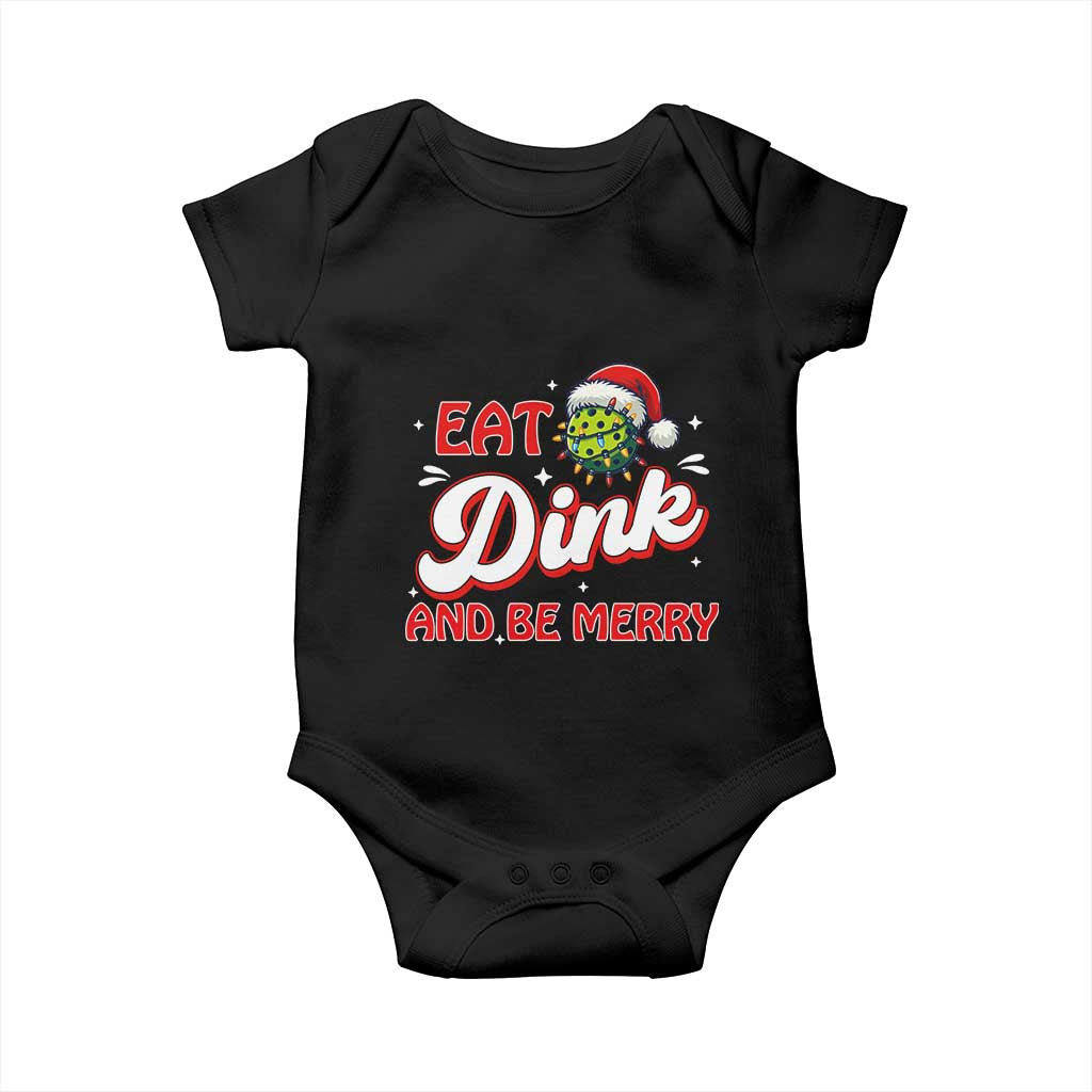 Funny Pickleball Christmas Baby Onesie Eat Dink And Be Merry - Wonder Print Shop