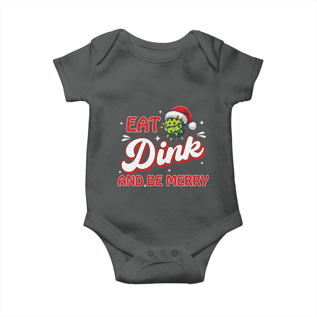 Funny Pickleball Christmas Baby Onesie Eat Dink And Be Merry - Wonder Print Shop