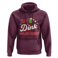 Funny Pickleball Christmas Hoodie Eat Dink And Be Merry - Wonder Print Shop